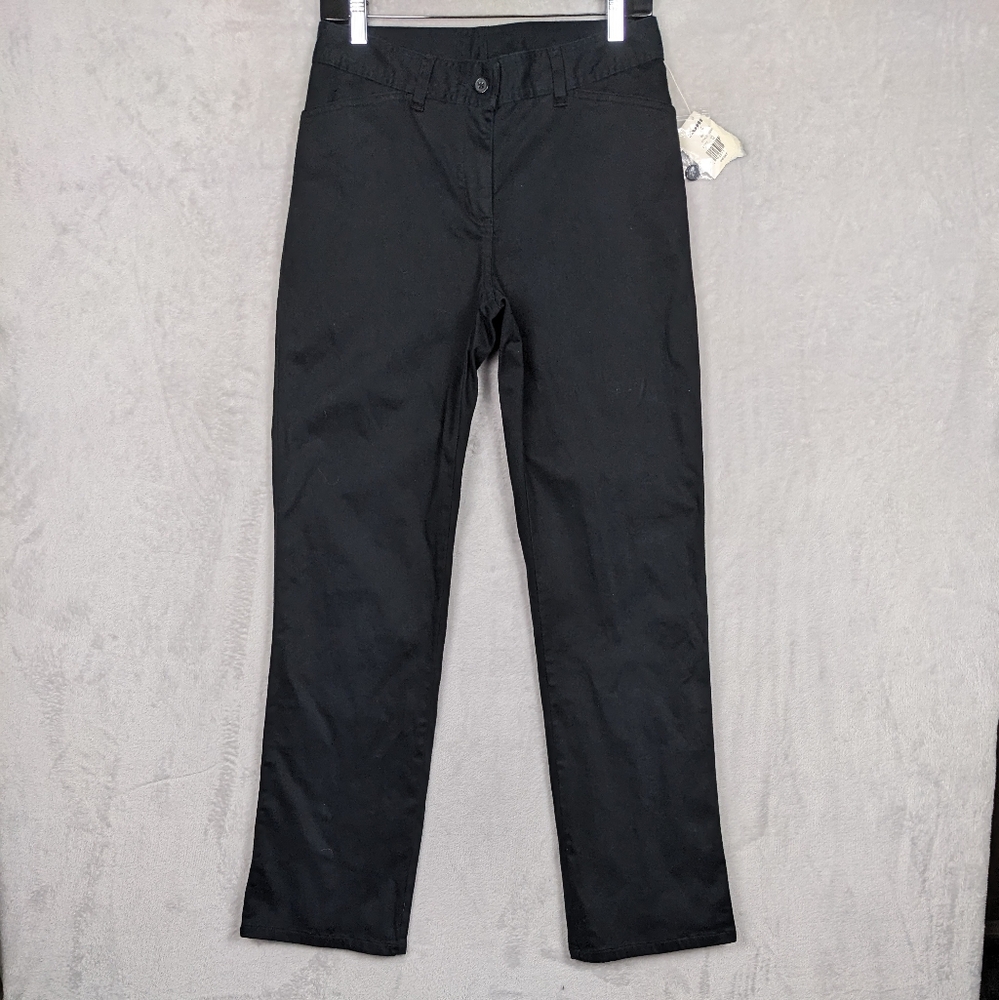 NWT Sonoma Chino Pants Women 6 Black Cotton Blend Classic Office Minimalist